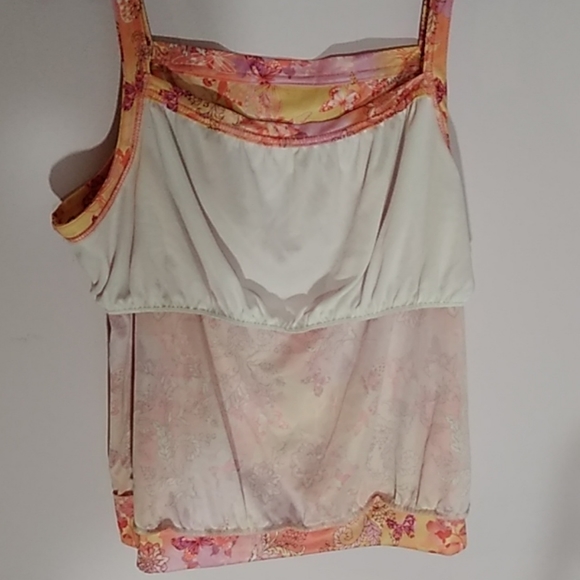 CW Classics 2X Swim Tank Top Floral ButterflyPrint - Picture 6 of 7